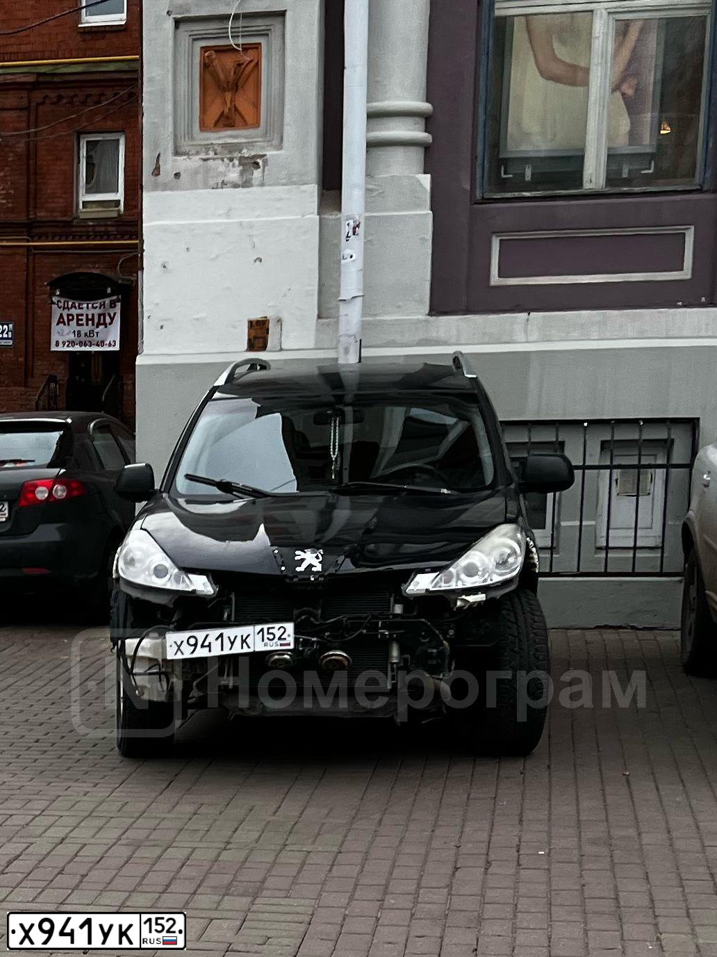 Фото автомобиля PEUGEOT 4007, 2009 — госномер Х941УК152. Цвет: ЧЕРНЫЙ