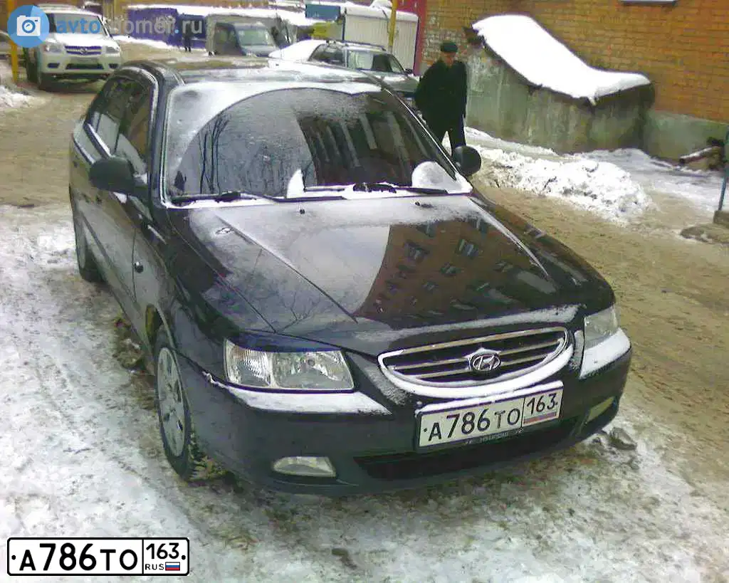 Фото автомобиля TAGAZ ACCENT, 2009 — госномер А786ТО163. Цвет: ЧЕРНЫЙ