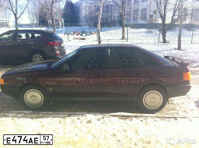 Фото автомобиля AUDI I 80, 1991 — госномер О778СН46. Цвет: БОРДОВЫЙ