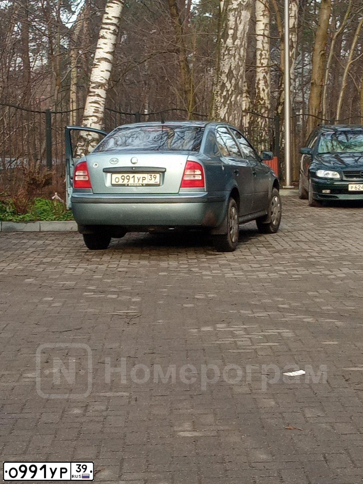 Фото автомобиля SKODA OCTAVIA, 2002 — госномер О991УР39. Цвет: СЕРЫЙ