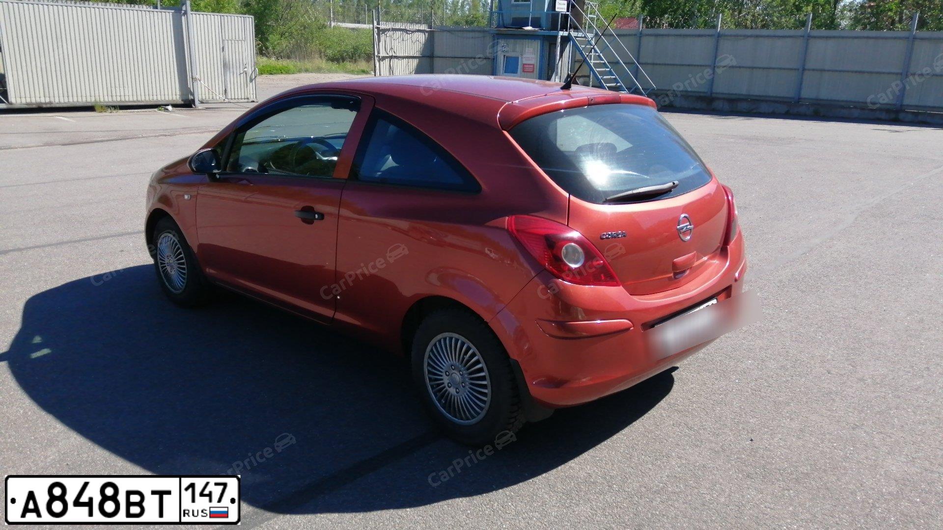 Фото автомобиля OPEL CORSA, 2011 — госномер А848ВТ147. Цвет: Оранжевый