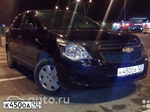 Фото автомобиля CHEVROLET COBALT, 2013 — госномер Т456АЕ193. Цвет: ЧЕРНЫЙ