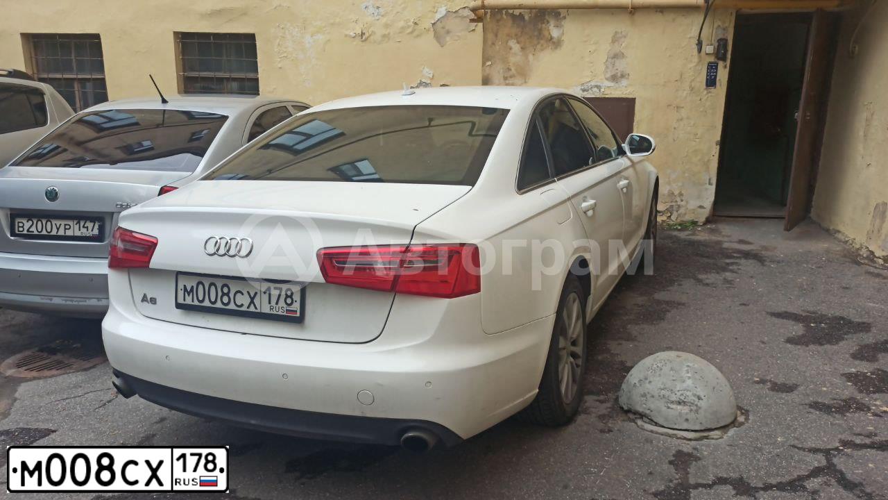 Фото автомобиля AUDI A6, 2012 — госномер М008СХ178. Цвет: Белый