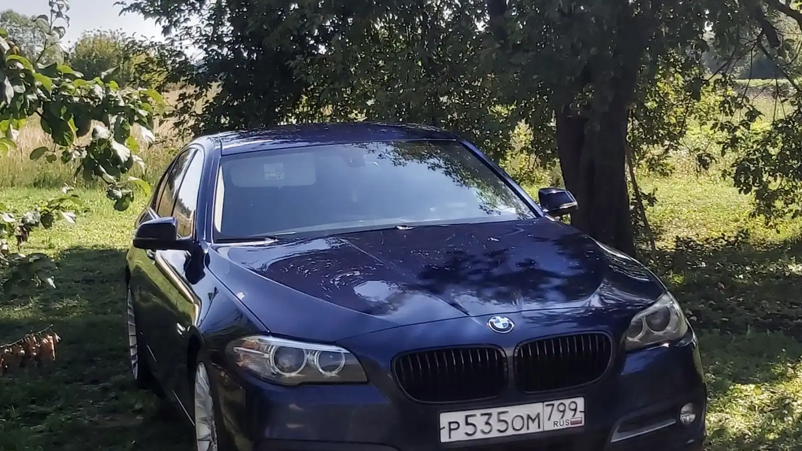 Фото автомобиля BMW SERIE 5, 2015 — госномер Р535ОМ799. Цвет: синий