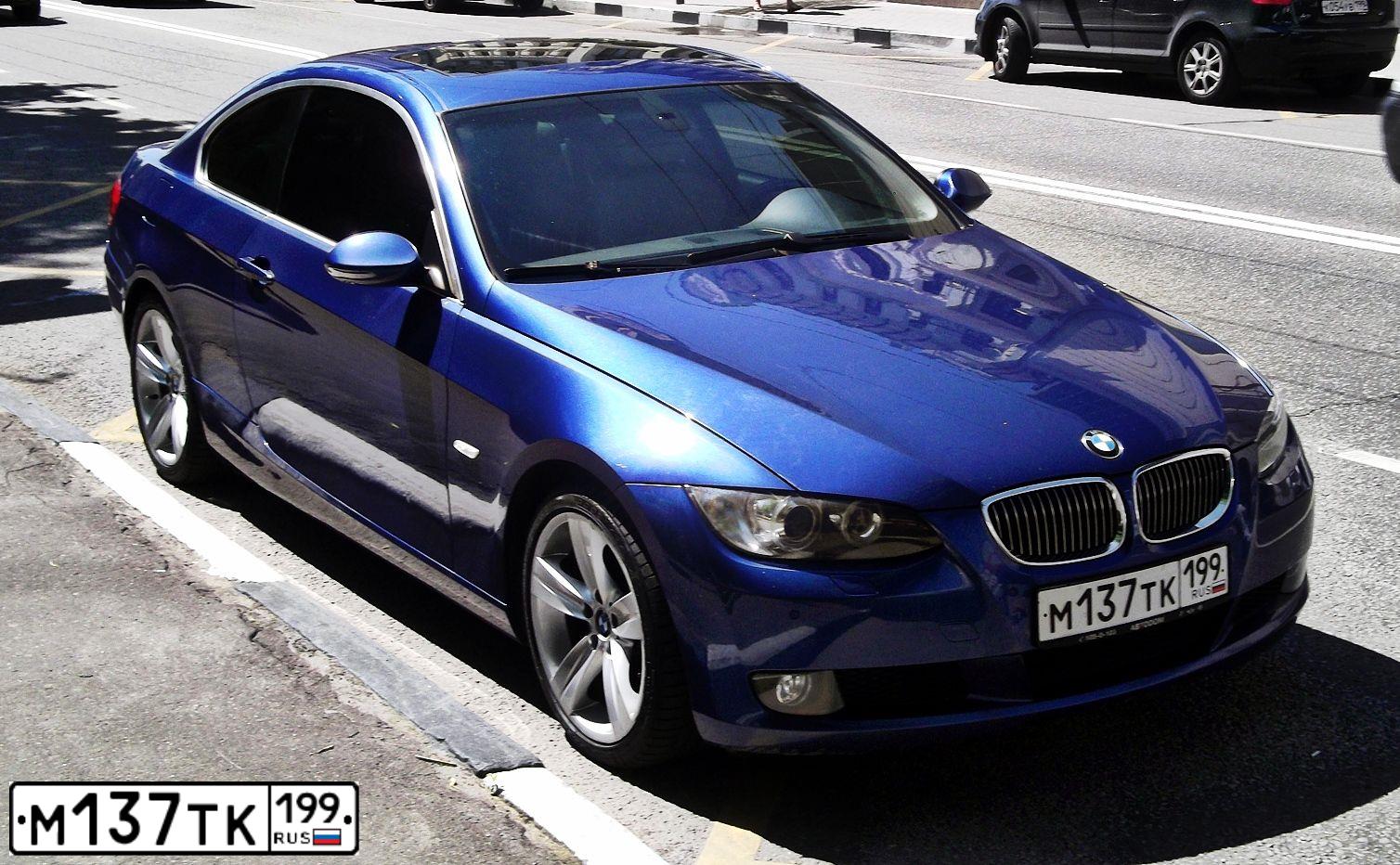 Фото автомобиля BMW SERIE 3, 2007 — госномер Е091УВ69. Цвет: синий