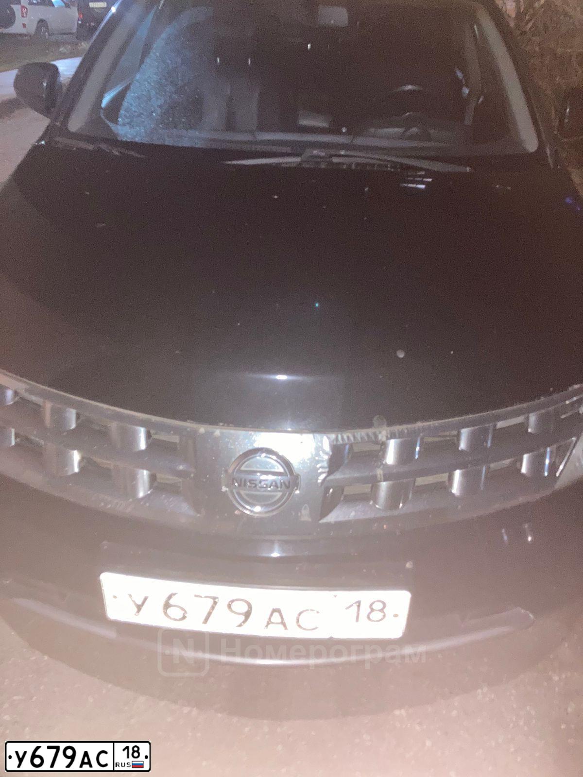 Фото автомобиля NISSAN MURANO, 2007 — госномер У679АС18. Цвет: ЧЕРНЫЙ