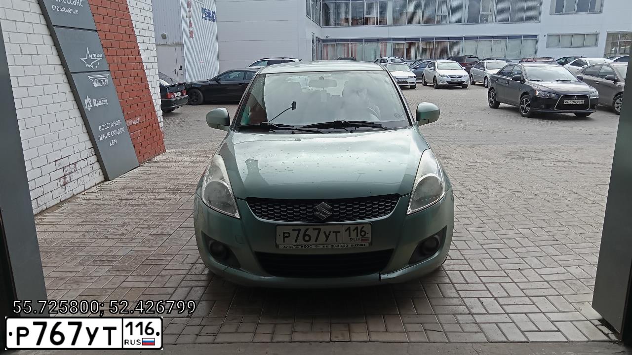 Фото автомобиля SUZUKI SWIFT, 2011 — госномер Р767УТ116. Цвет: ЗЕЛЕНЫЙ