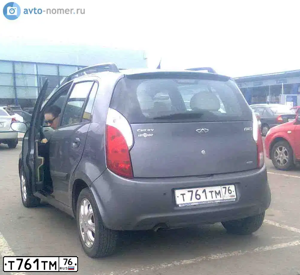 Фото автомобиля CHERY KIMO /A1/, 2008 — госномер Т761ТМ76. Цвет: СЕРЫЙ