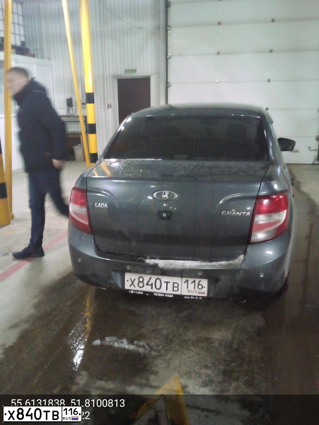 Фото автомобиля LADA 2190 GRANTA, 2016 — госномер Х840ТВ116. Цвет: СЕРЕБРИСТО-ТЕМНО-СЕРЫЙ