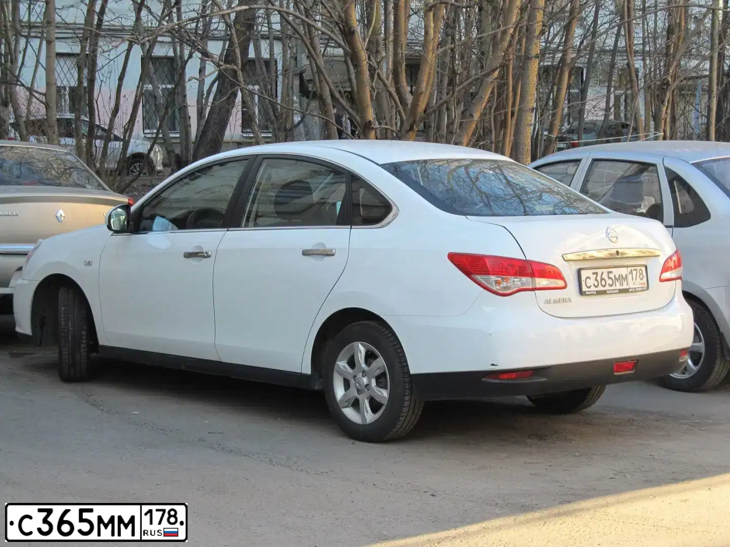 Фото автомобиля NISSAN ALMERA /AVTOVAZ/, 2014 — госномер А350НТ51. Цвет: Белый