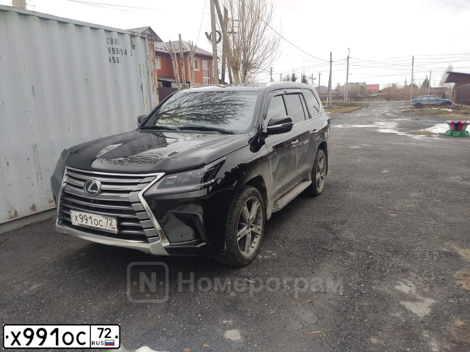 Фото автомобиля LEXUS LX, 2017 — госномер Х991ОС72. Цвет: ЧЕРНЫЙ