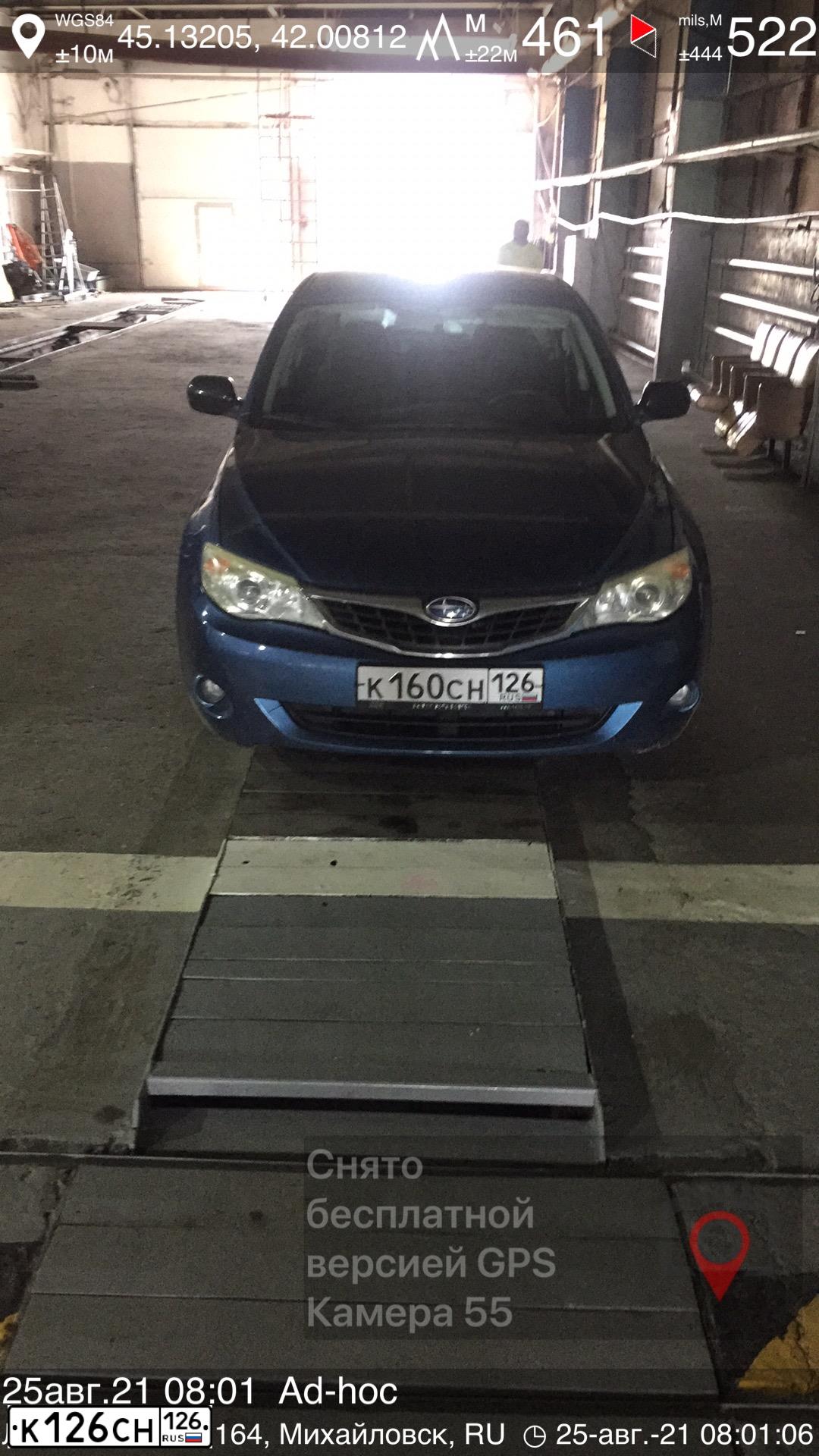 Фото автомобиля SUBARU IMPREZA, 2009 — госномер К126СН126. Цвет: СВЕТЛО-СИНИЙ