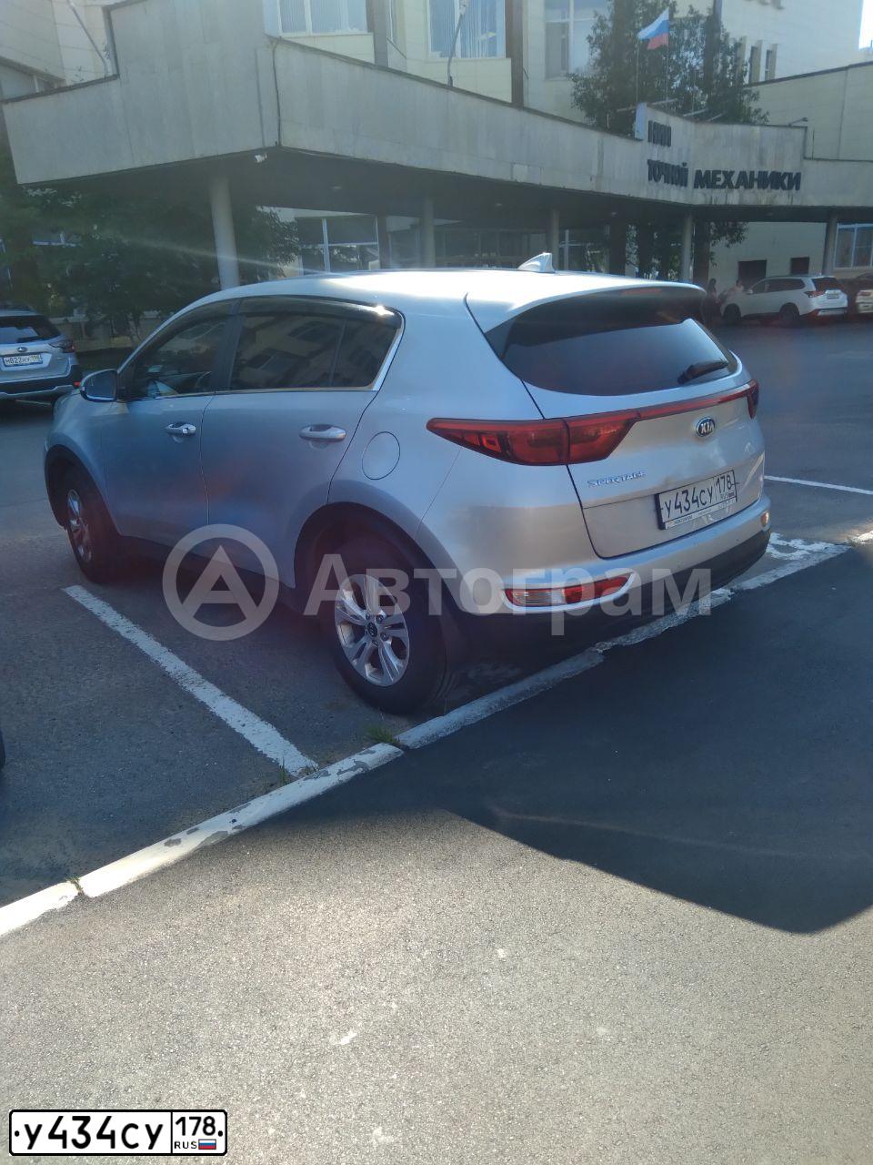 Фото автомобиля KIA SPORTAGE, 2017 — госномер У434СУ178. Цвет: СЕРЕБРИСТЫЙ