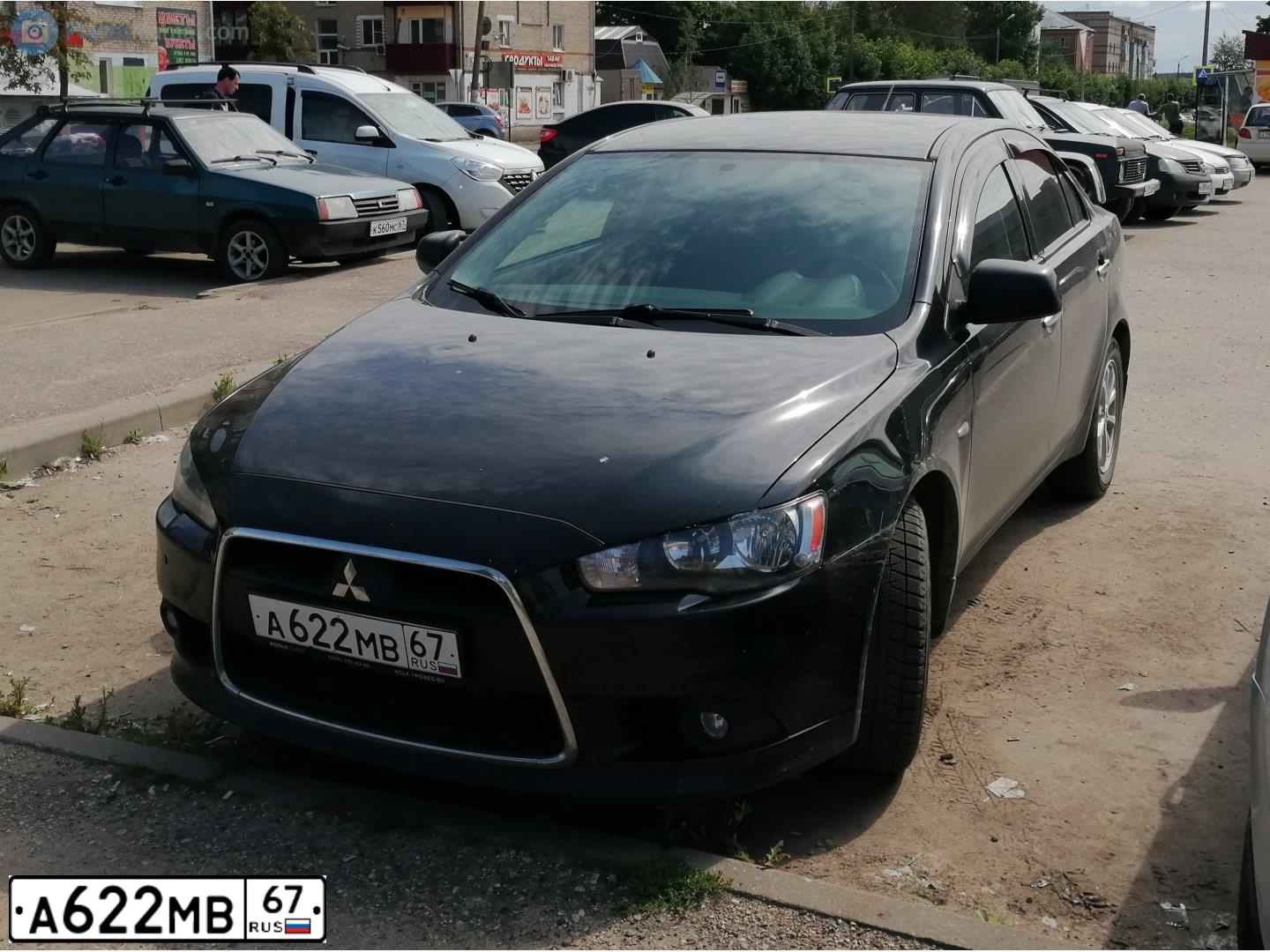 Фото автомобиля MITSUBISHI LANCER, 2011 — госномер А622МВ67. Цвет: ЧЕРНЫЙ