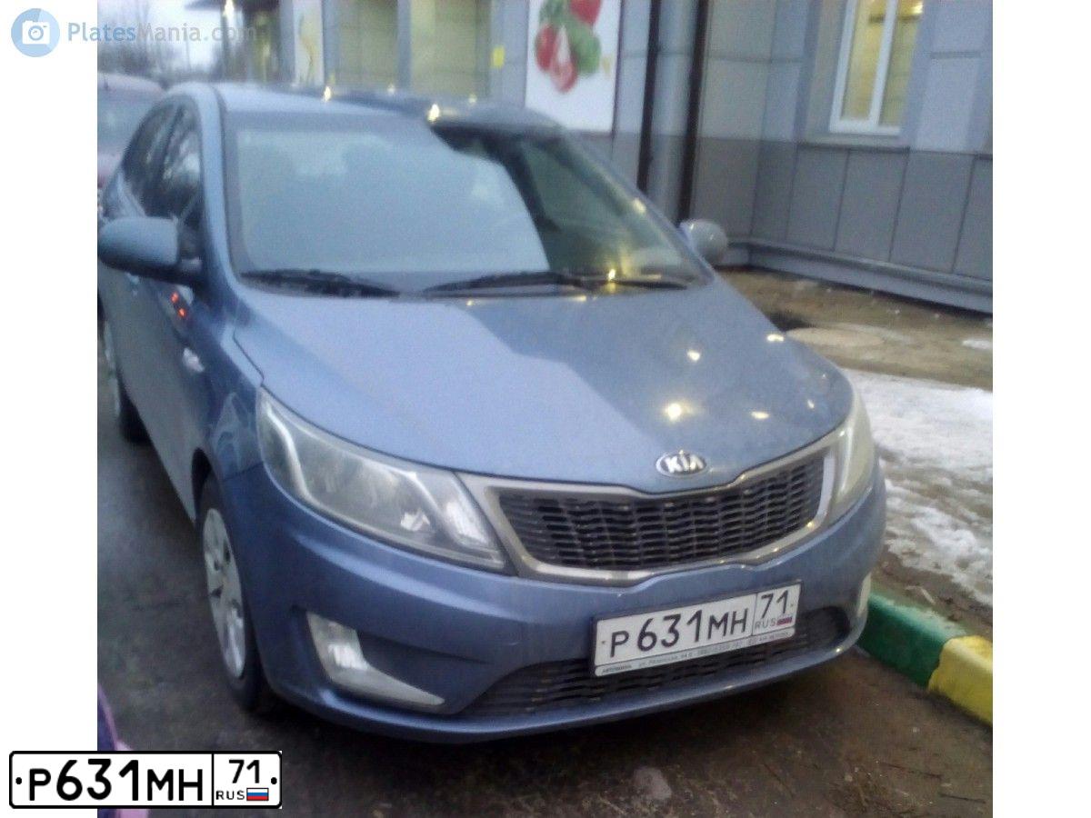 Фото автомобиля KIA RIO, 2014 — госномер Р624МХ68. Цвет: голубой