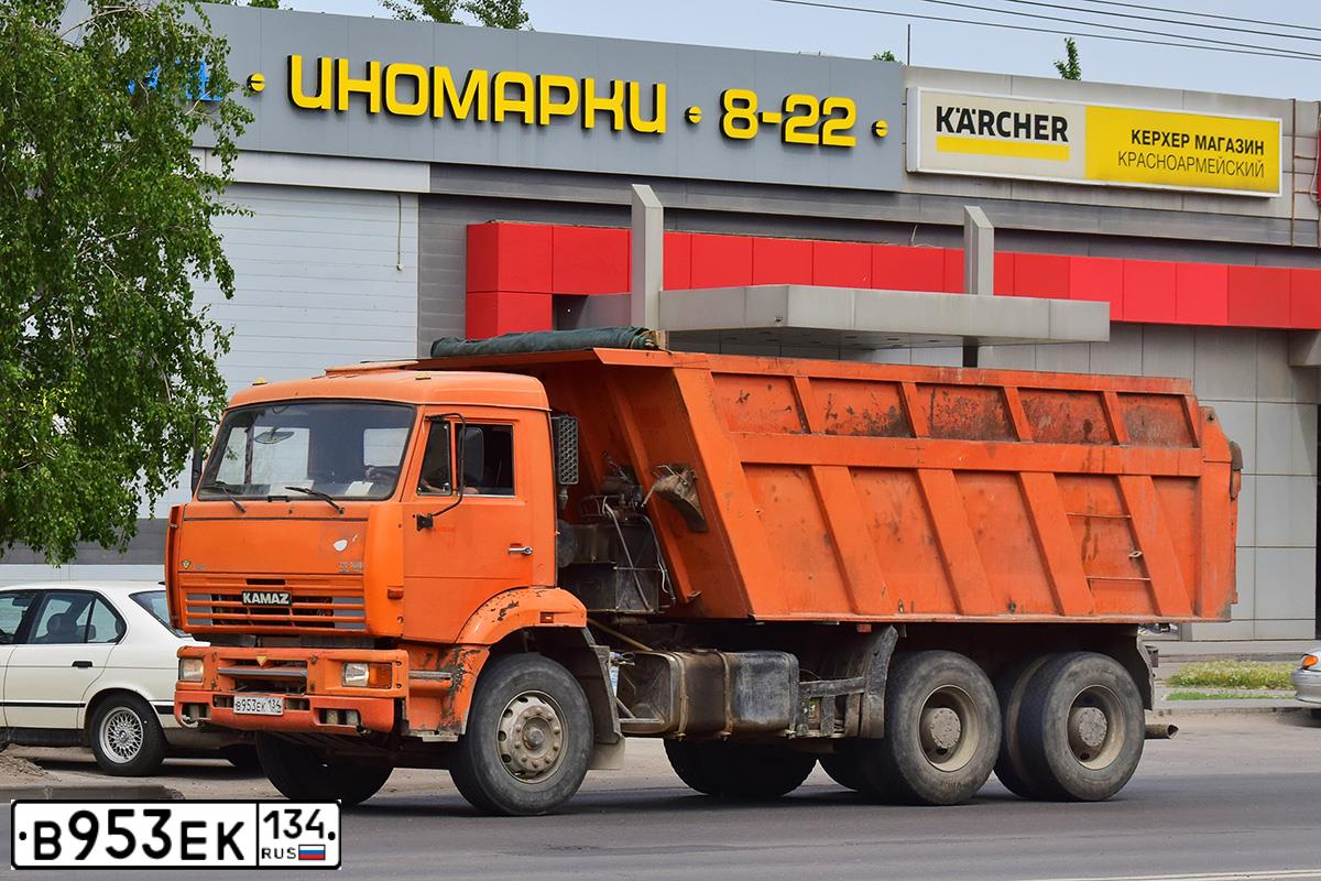 Фото автомобиля KAMAZ 6520 /6X4/, 2008 — госномер В953ЕК134. Цвет: ОРАНЖЕВЫЙ