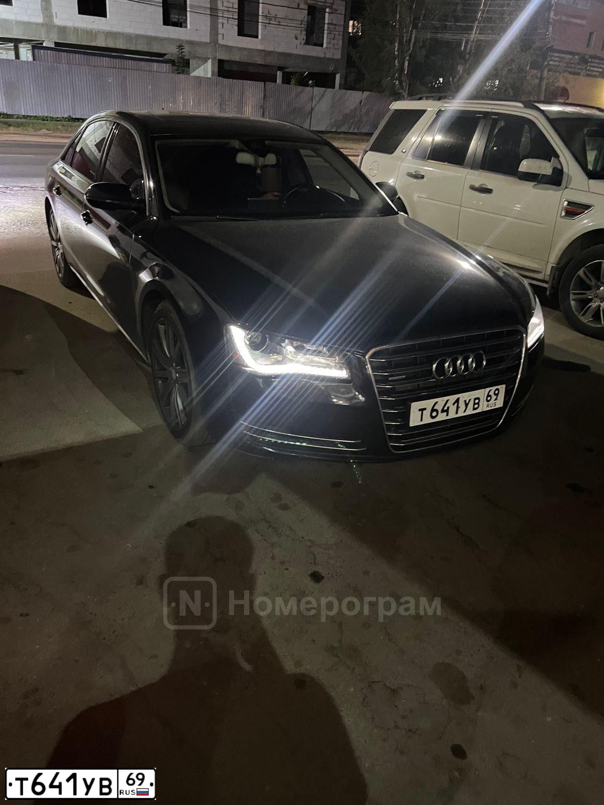 Фото автомобиля AUDI A8, 2013 — госномер Т641УВ69. Цвет: ЧЕРНЫЙ