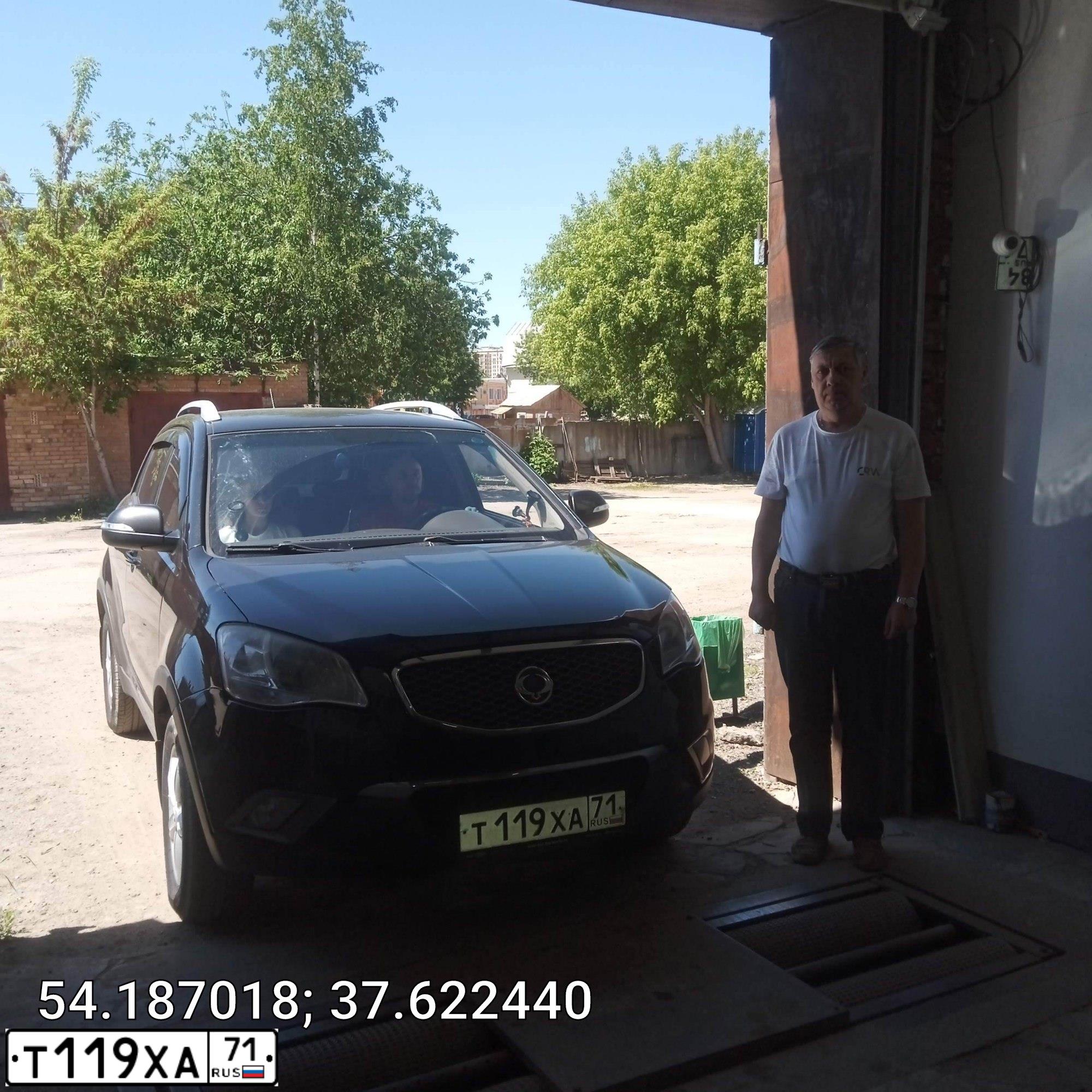 Фото автомобиля SSANGYONG ACTYON, 2011 — госномер М323СЕ71. Цвет: ЧЕРНЫЙ