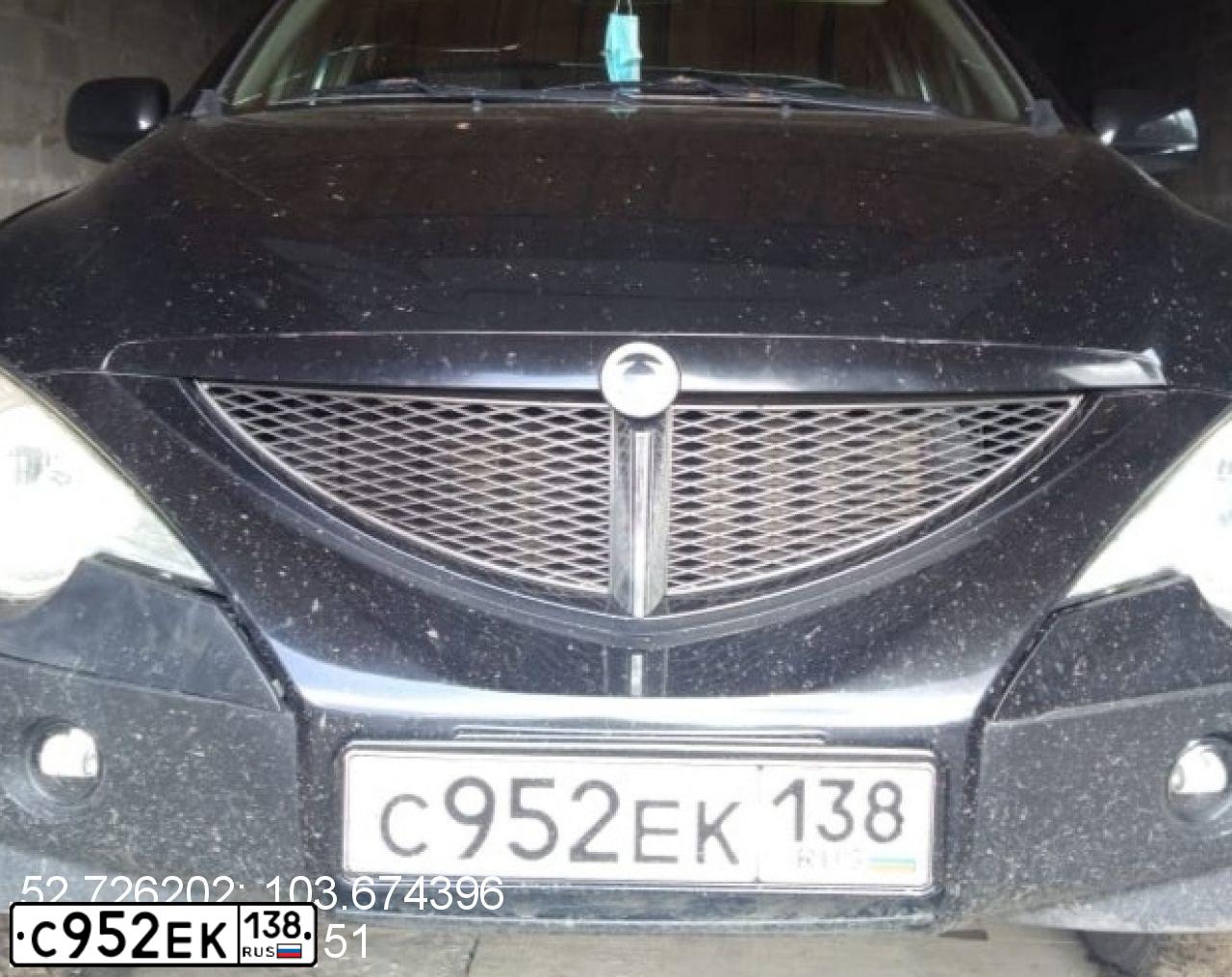 Фото автомобиля SSANGYONG ACTYON SPORTS, 2011 — госномер Х333ХА38. Цвет: ЧЕРНЫЙ