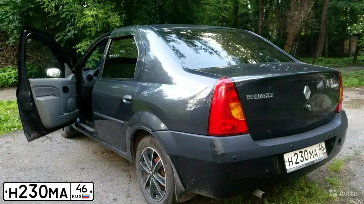 Фото автомобиля RENAULT LOGAN, 2006 — госномер Н230МА46. Цвет: ТЕМНО-СЕРЫЙ