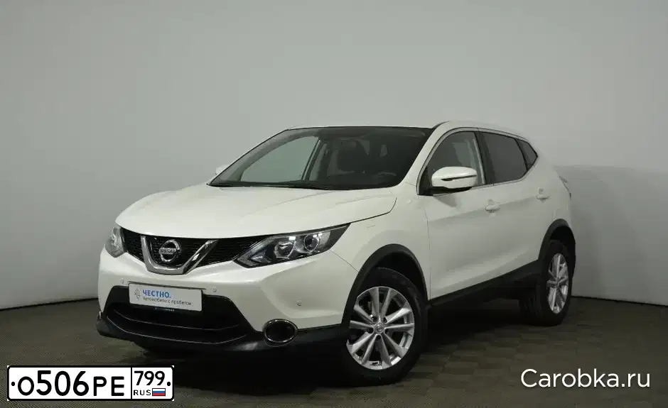 Фото автомобиля NISSAN QASHQAI, 2017 — госномер О506РЕ799. Цвет: Белый