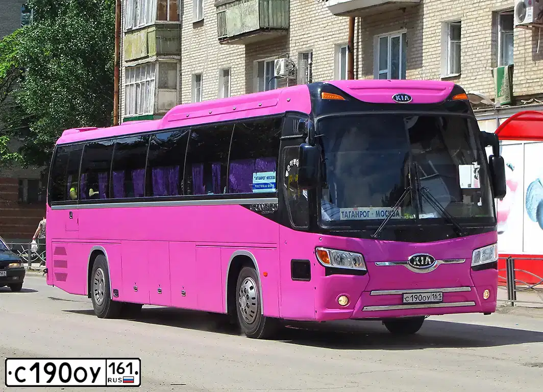 Фото автомобиля KIA GRANDBIRD, 2010 — госномер С190ОУ161. Цвет: РОЗОВЫЙ
