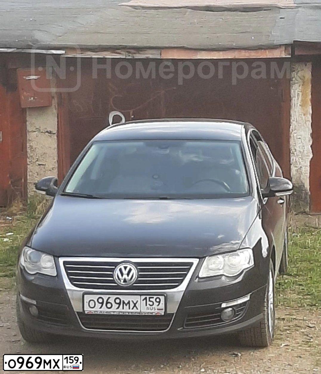 Фото автомобиля VOLKSWAGEN PASSAT, 2006 — госномер О969МХ159. Цвет: ЧЕРНЫЙ