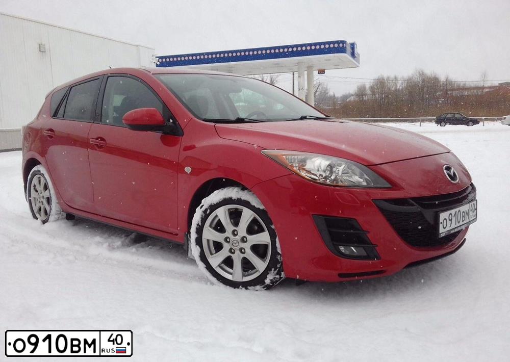Фото автомобиля MAZDA 3, 2011 — госномер К508МК750. Цвет: Красный