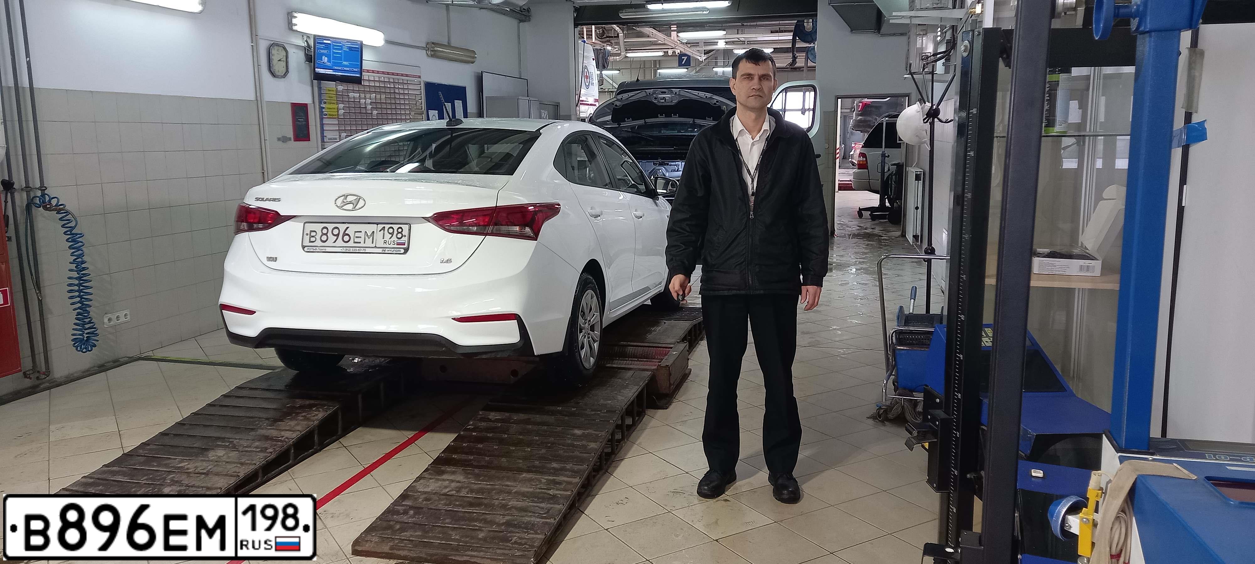 Фото автомобиля HYUNDAI SOLARIS, 2018 — госномер Р533СО797. Цвет: Белый