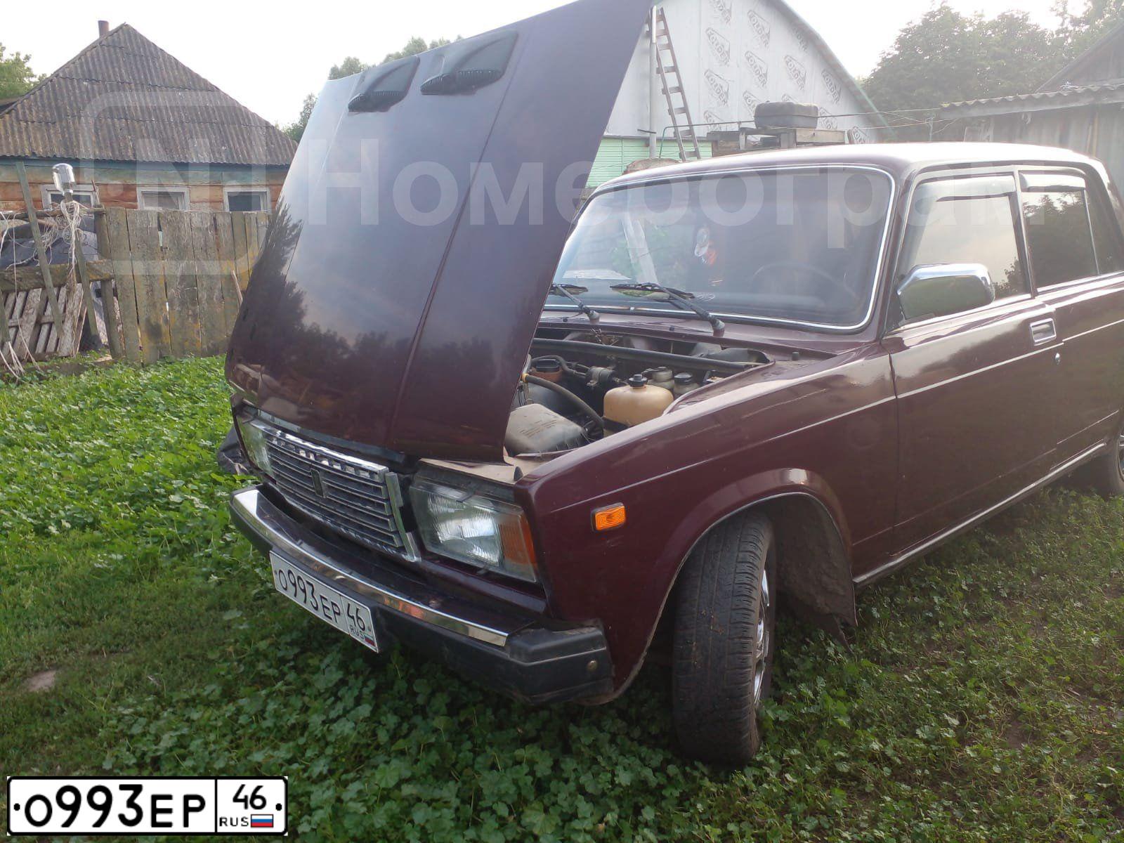 Фото автомобиля LADA 2107, 2006 — госномер О993ЕР46. Цвет: ТЕМНО-ВИШНЕВЫЙ