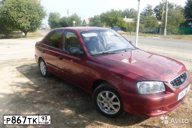 Фото автомобиля TAGAZ ACCENT, 2004 — госномер Р867ТК93. Цвет: Красный