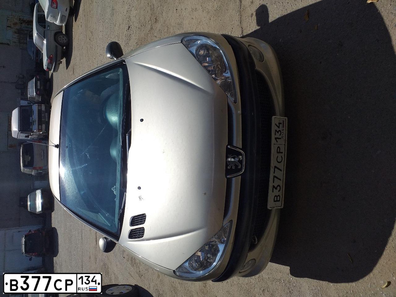 Фото автомобиля PEUGEOT 206, 2007 — госномер В377СР134. Цвет: Серый