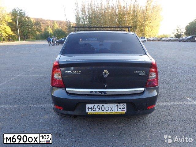 Фото автомобиля RENAULT LOGAN, 2010 — госномер М690ОХ102. Цвет: ТЕМНО-СЕРЫЙ