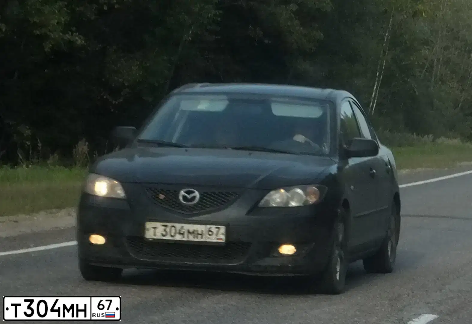 Фото автомобиля MAZDA 3, 2005 — госномер М019ТЕ750. Цвет: ЧЕРНЫЙ