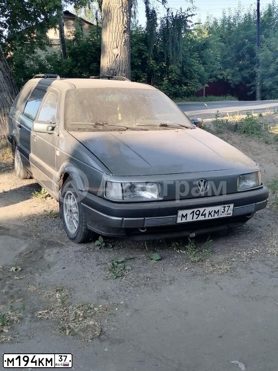 Фото автомобиля ФОЛЬКСВАГЕН ПАССАТ, 1989 — госномер М194КМ37. Цвет: СЕРЫЙ