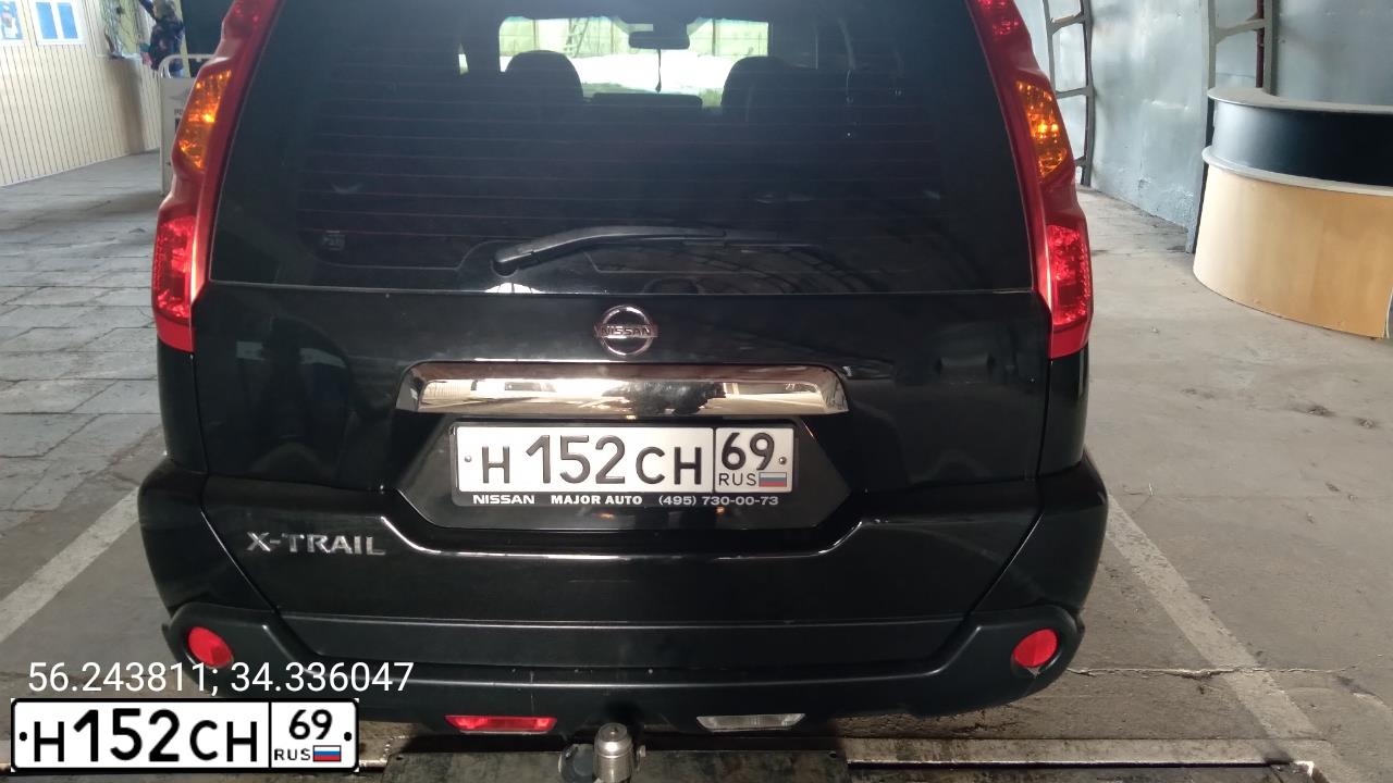 Фото автомобиля NISSAN X-TRAIL, 2010 — госномер М789УК69. Цвет: ЧЕРНЫЙ