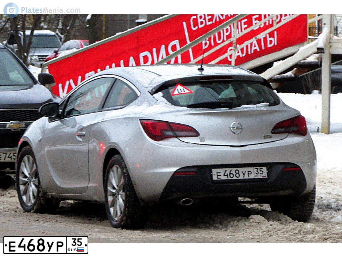 Фото автомобиля OPEL ASTRA, 2012 — госномер К178ЕН147. Цвет: Серебристый