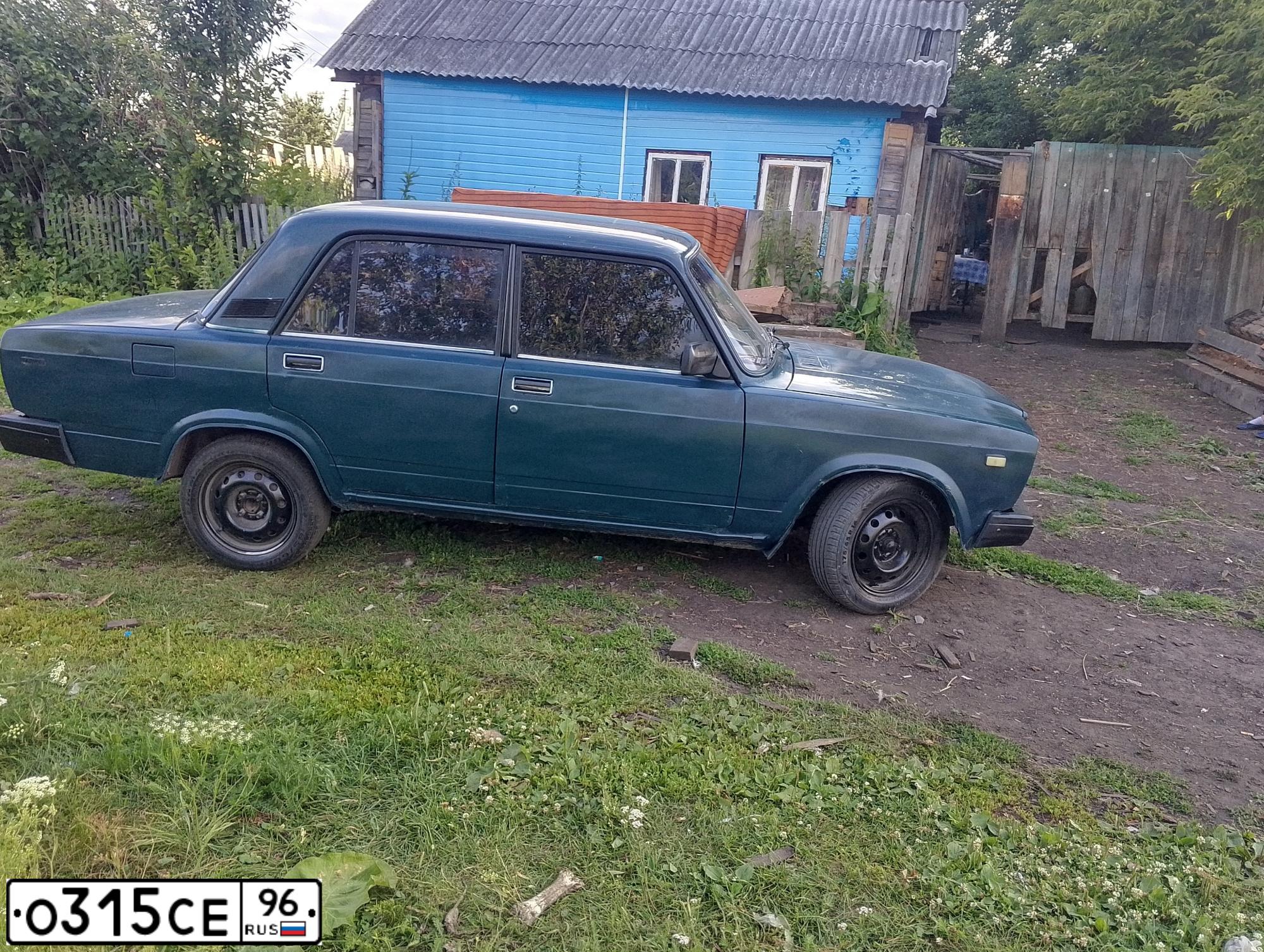 Фото автомобиля LADA 2107, 2004 — госномер О315СЕ96. Цвет: сине-зеленый
