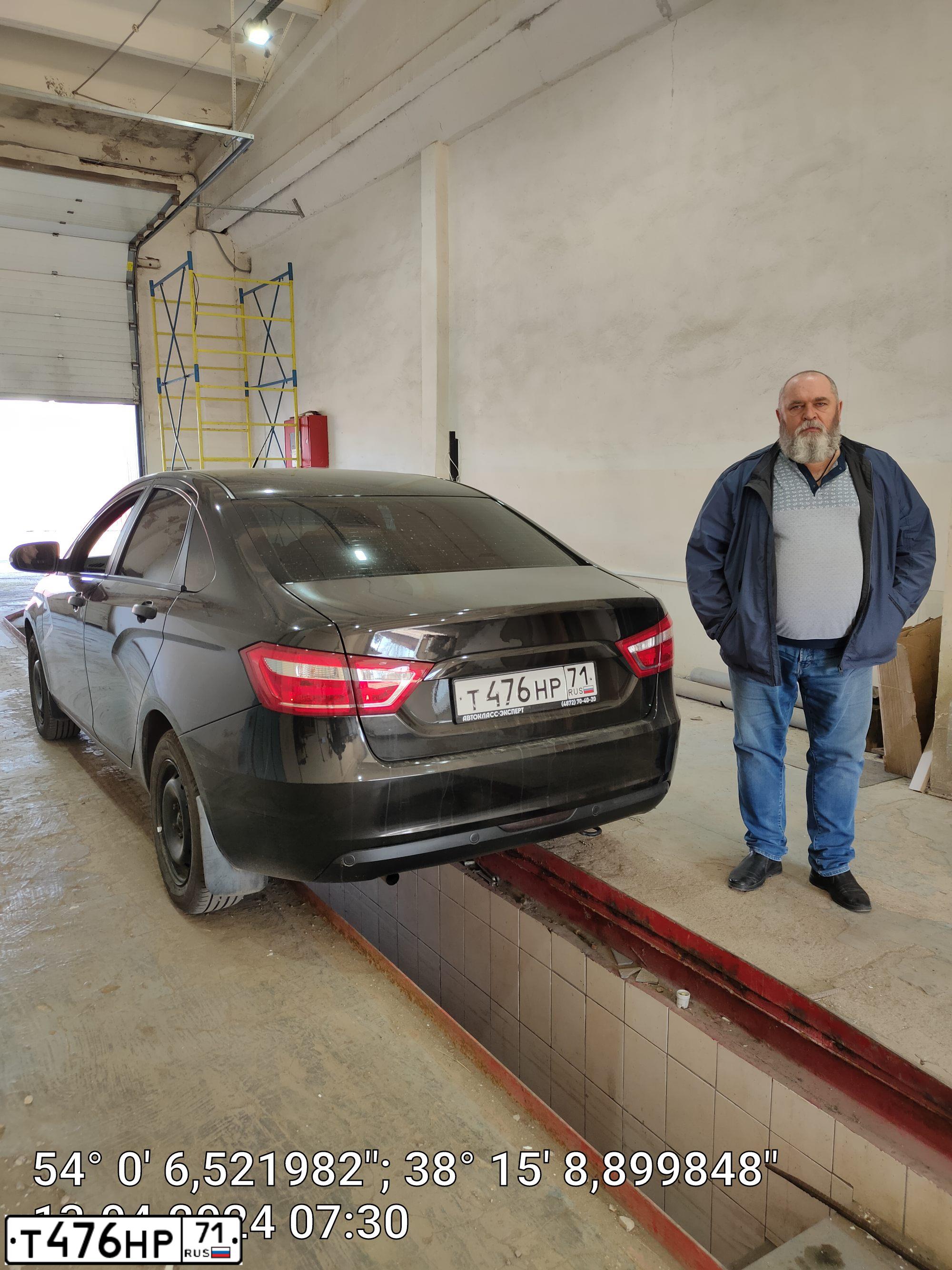 Фото автомобиля LADA VESTA, 2018 — госномер Т476НР71. Цвет: ЧЕРНЫЙ