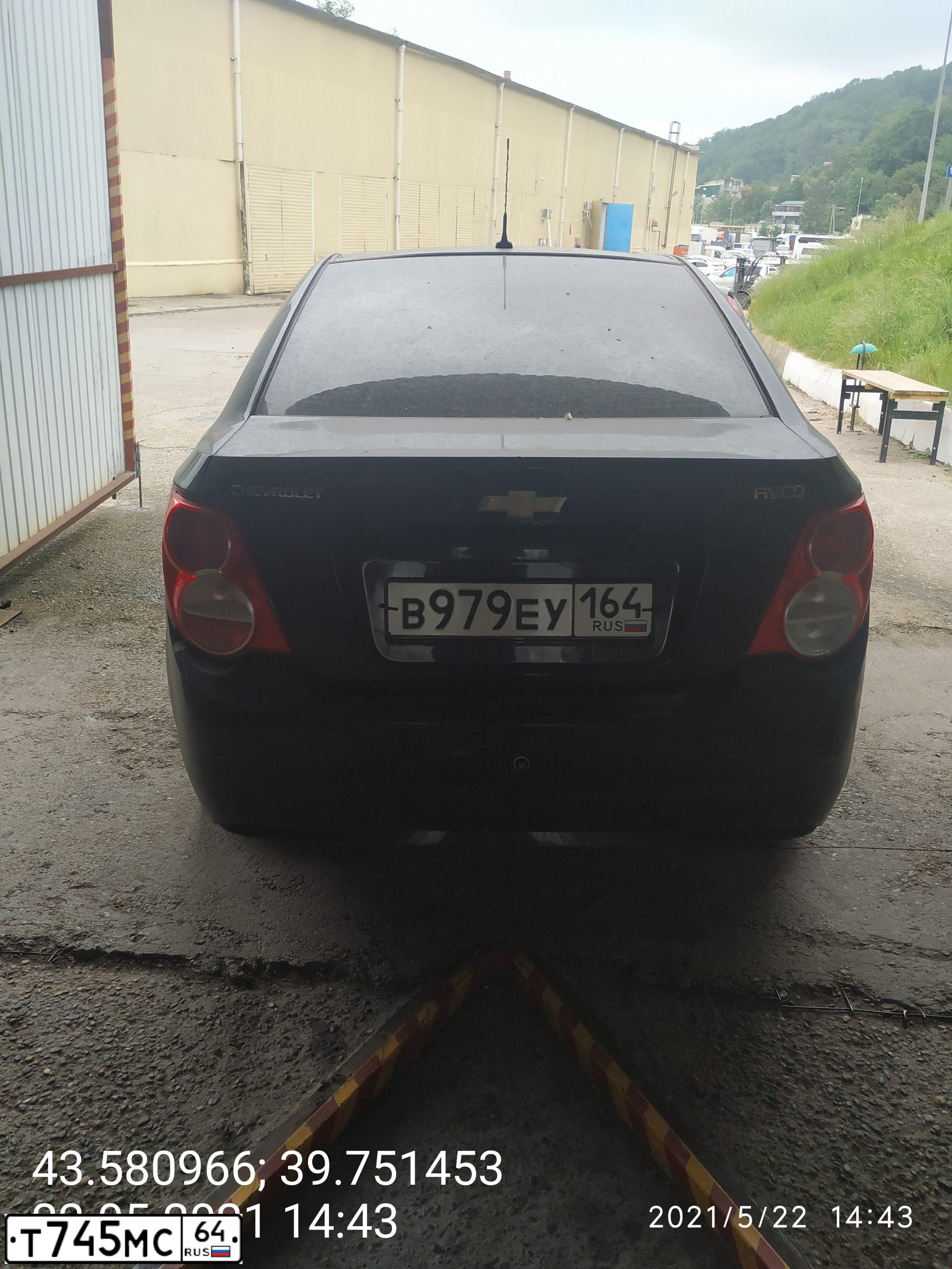 Фото автомобиля CHEVROLET AVEO, 2013 — госномер В979ЕУ164. Цвет: ЧЕРНЫЙ
