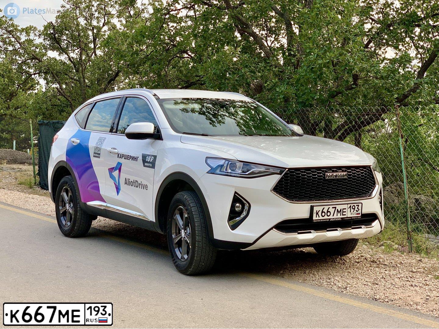 Фото автомобиля HAVAL F7, 2021 — госномер Н154РВ797. Цвет: Белый