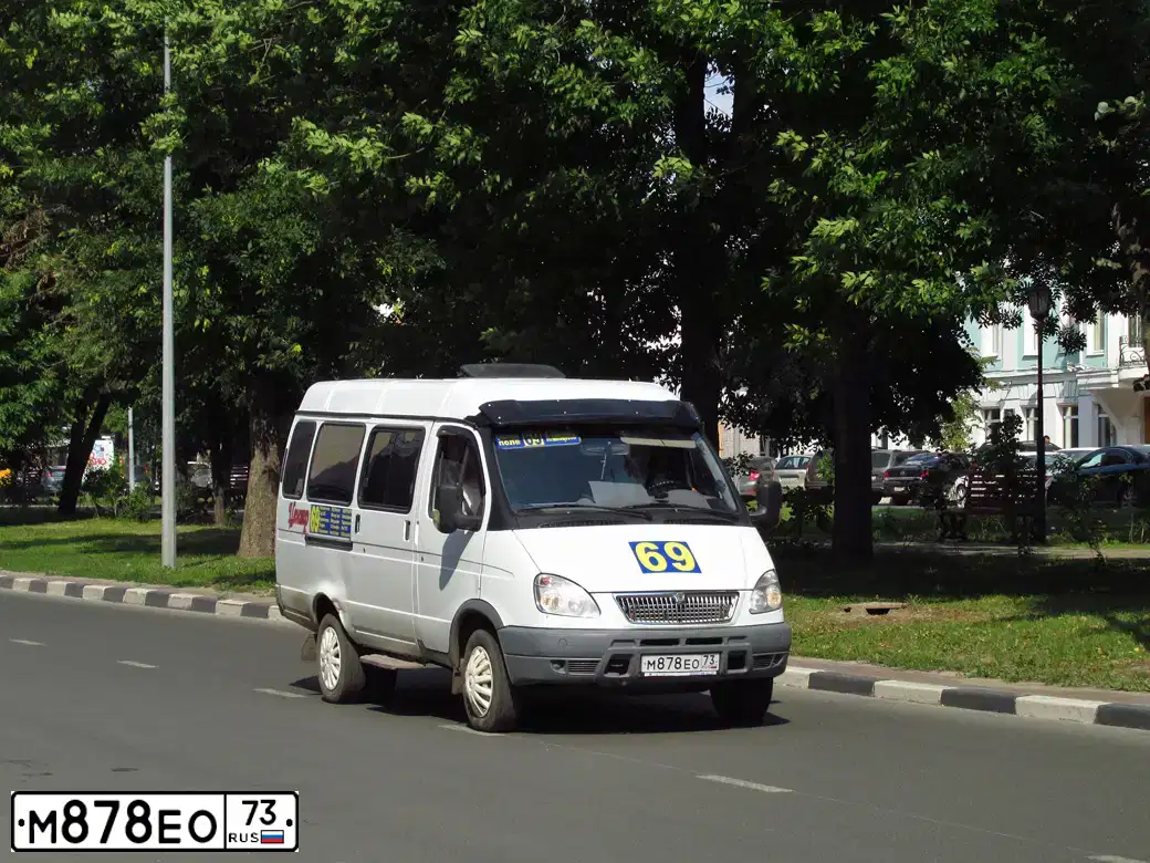Фото автомобиля GAZ 3221 EL, 2009 — госномер М878ЕО73. Цвет: Белый
