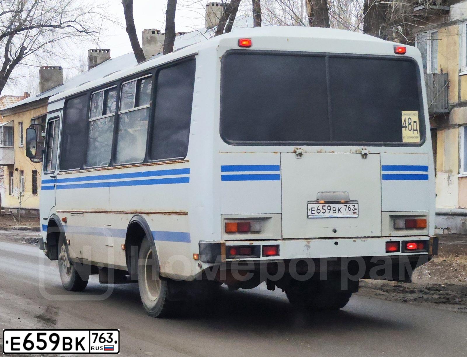 Фото автомобиля PAZ 3205, 2012 — госномер Е659ВК763. Цвет: Белый