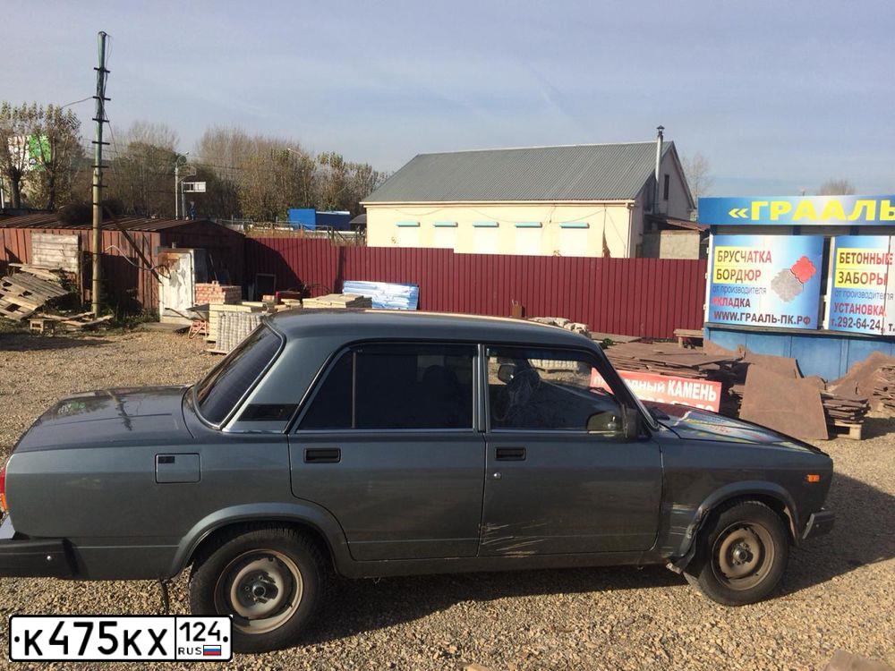 Фото автомобиля LADA 2107 LADA, 2011 — госномер К475КХ124. Цвет: СЕРО-ЗЕЛЕНЫЙ