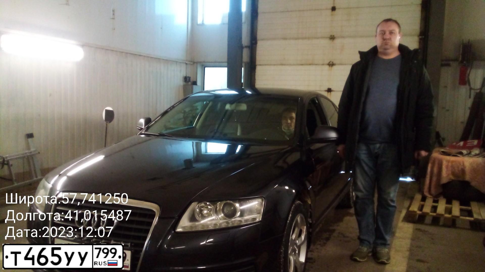 Фото автомобиля AUDI A6, 2009 — госномер О227ХС44. Цвет: ТЕМНО-СЕРЫЙ