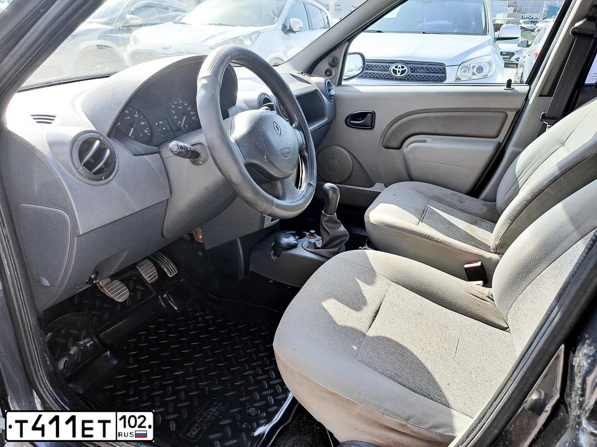 Фото автомобиля RENAULT LOGAN, 2009 — госномер Т411ЕТ102. Цвет: ТЕМНО-СЕРЫЙ