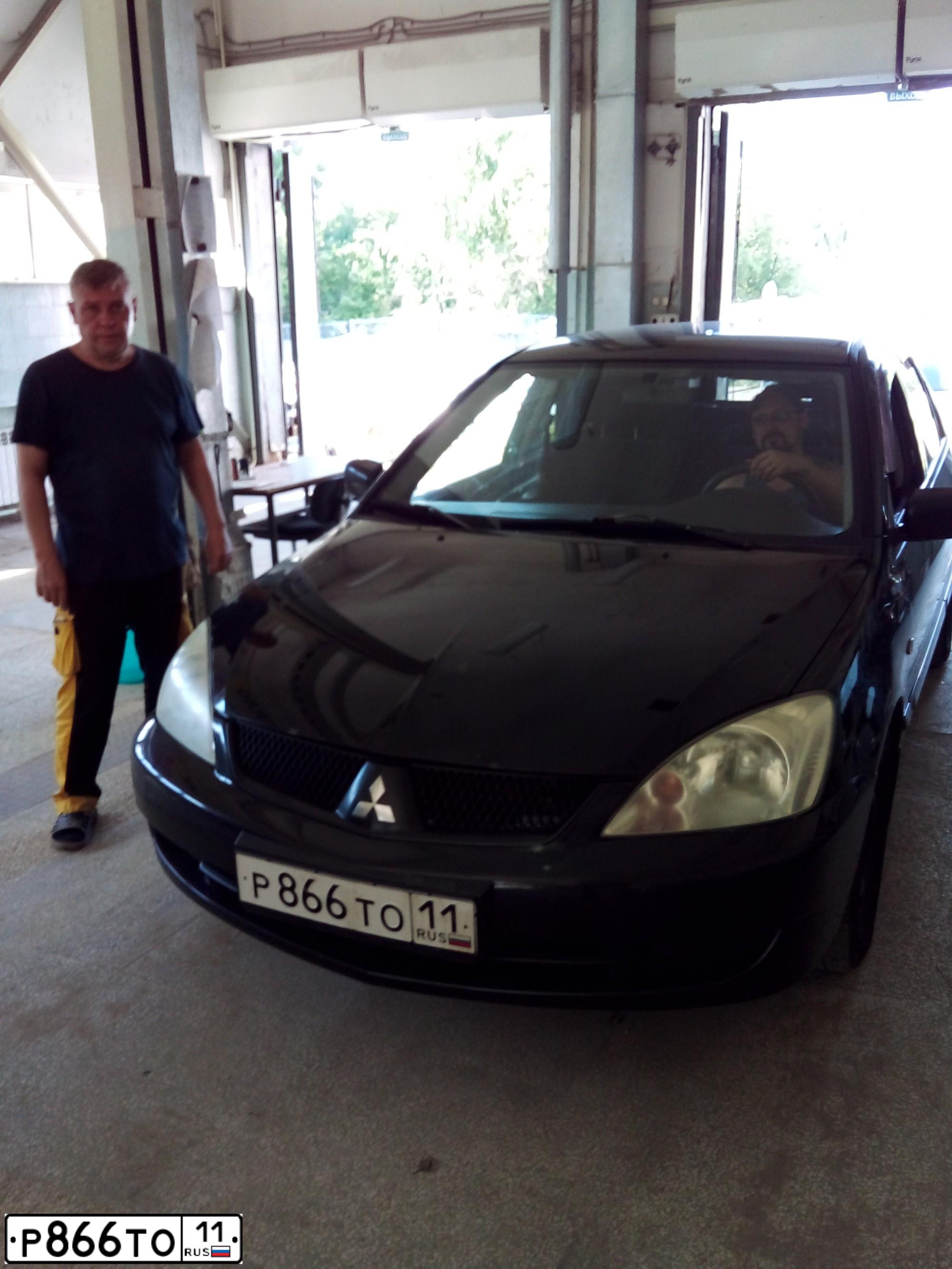 Фото автомобиля MITSUBISHI LANCER, 2007 — госномер Р866ТО11. Цвет: ЧЕРНЫЙ