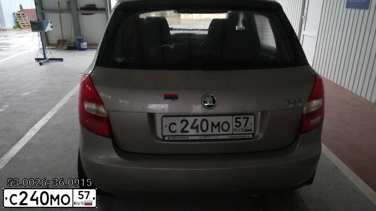 Фото автомобиля SKODA FABIA, 2008 — госномер С240МО57. Цвет: СЕРЫЙ