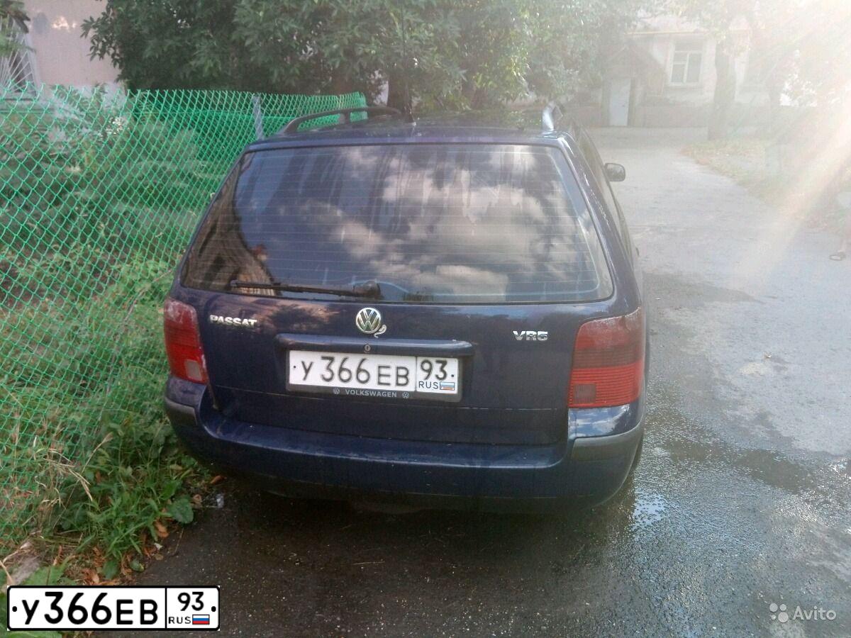 Фото автомобиля VOLKSWAGEN PASSAT, 1998 — госномер У366ЕВ93. Цвет: СИНИЙ