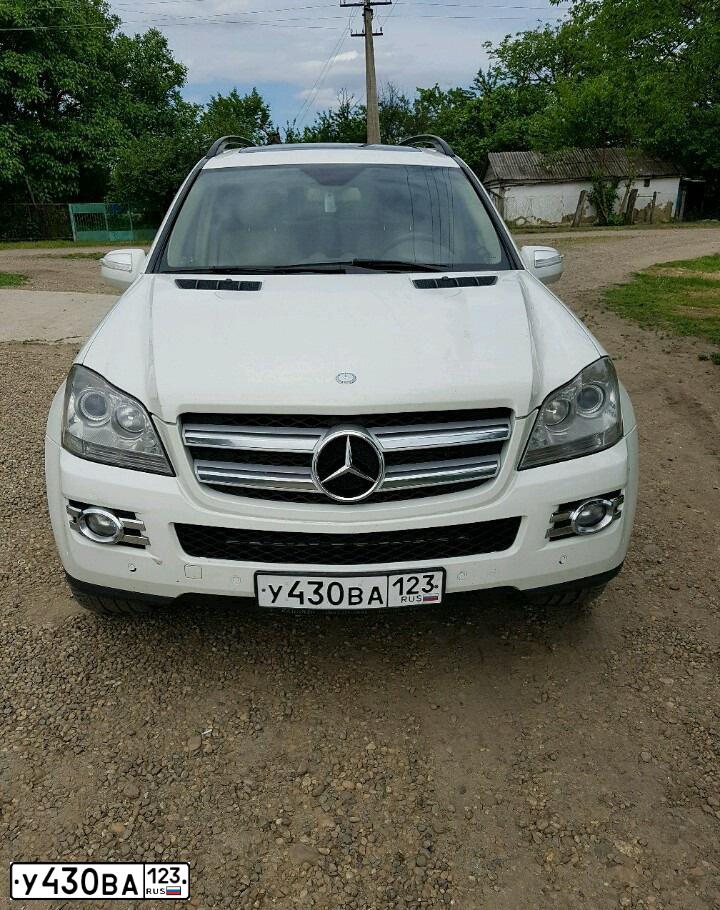 Фото автомобиля MERCEDES GL-KLASSE, 2008 — госномер У430ВА123. Цвет: БЕЛЫЙ